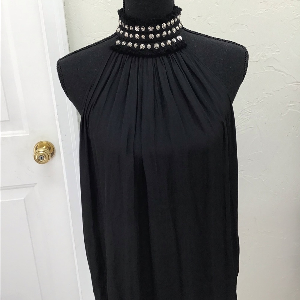 RAMY BROOK STUDDED NECK BLOUSE